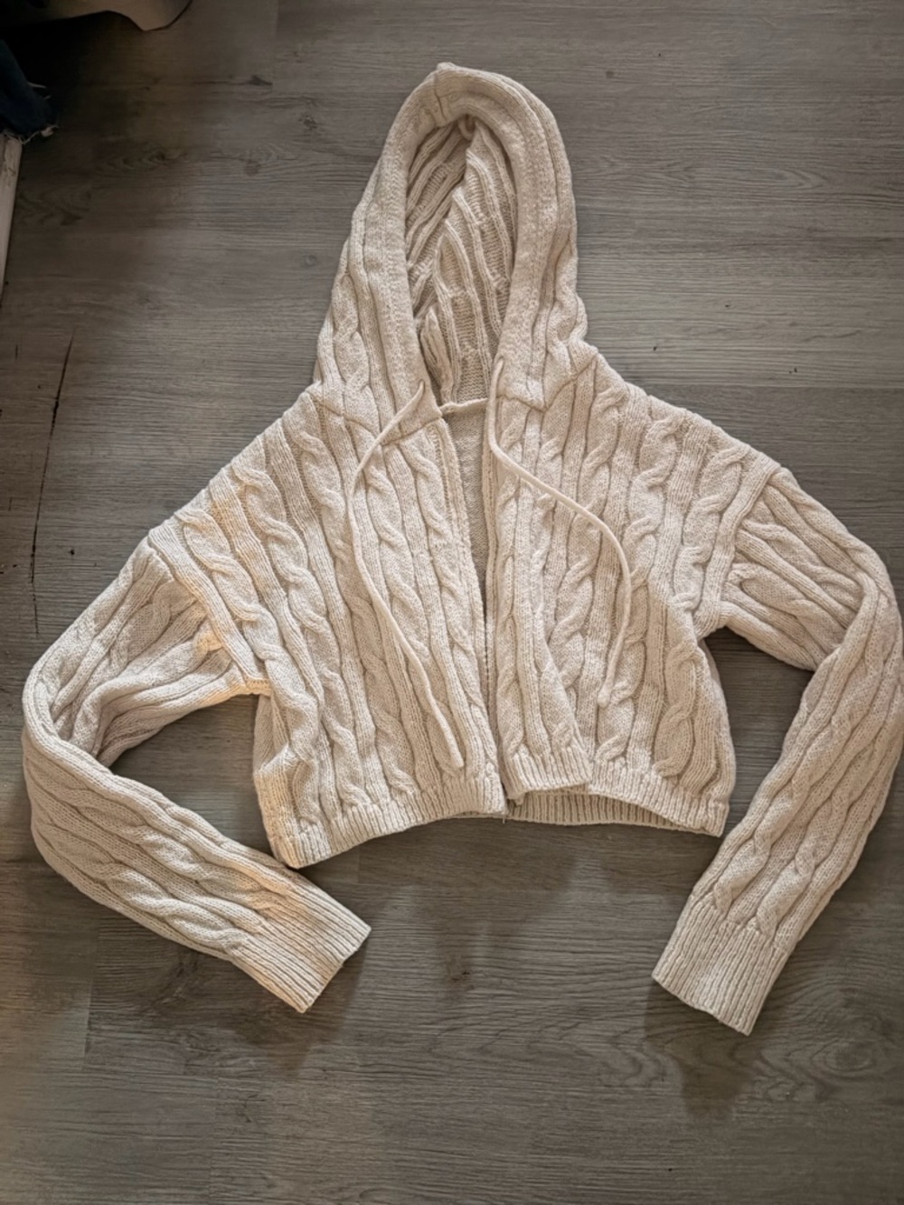 SHEIN Soft Knit Hoodie and Joggers Set - Light Cream - Picture 2 of 7